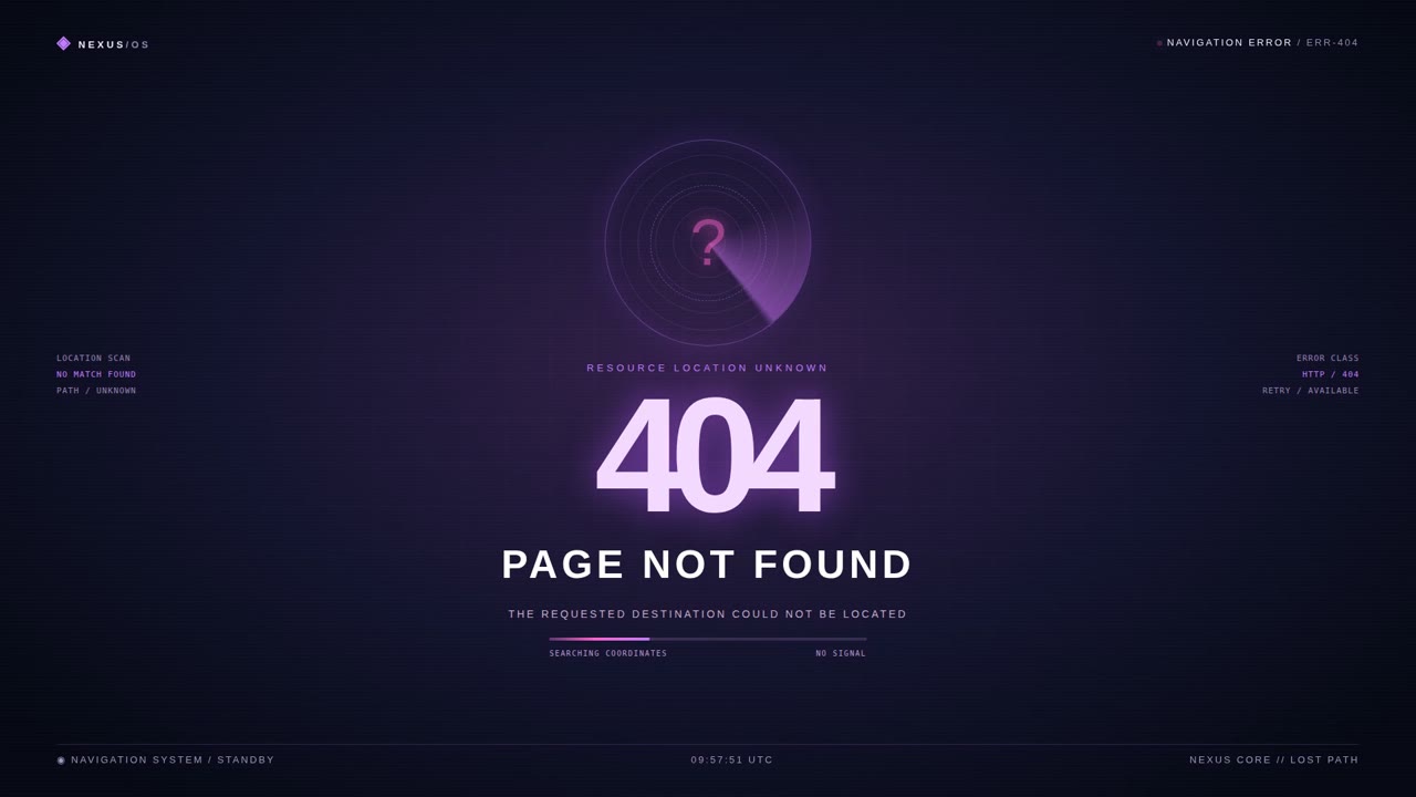 404 — Pagina Smarrita nel Cyberspazio (web_a021)