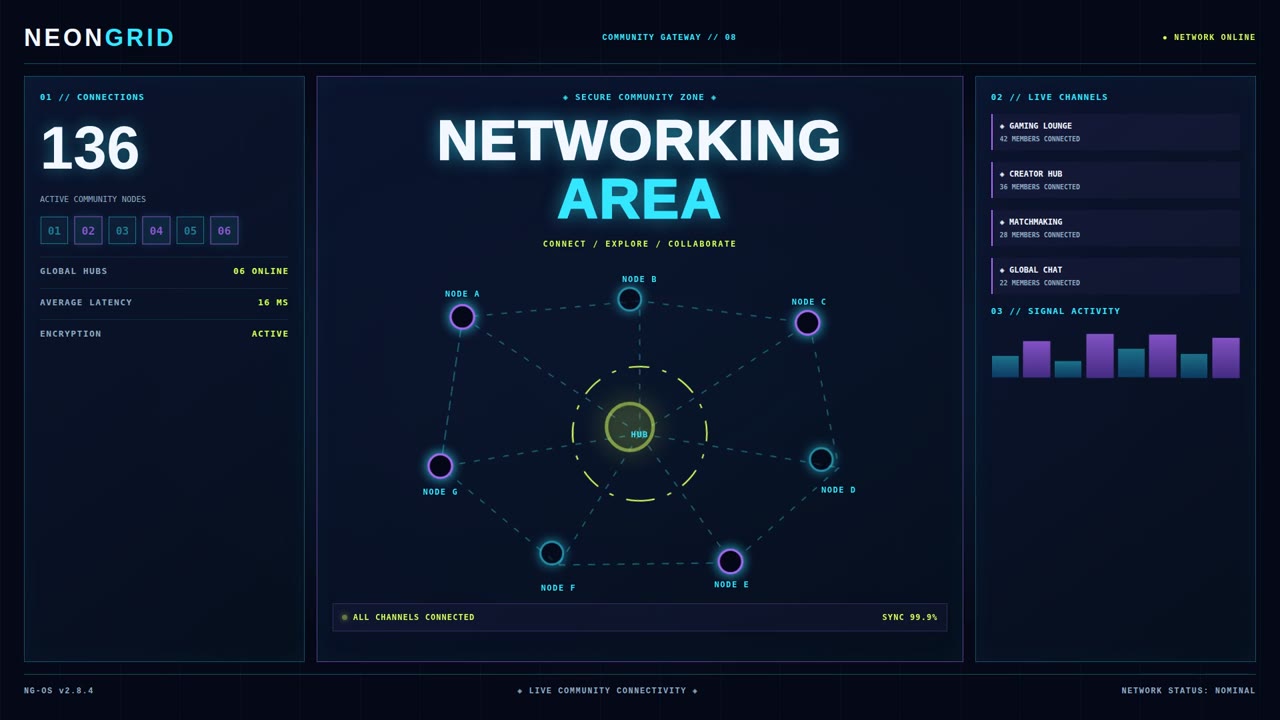 NEON GRID — Networking Area (gaming_a008)