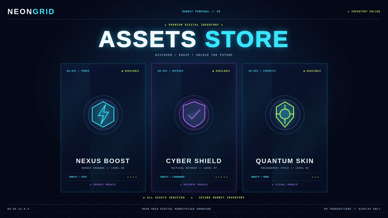 NEON GRID — Assets Store (gaming_a009)